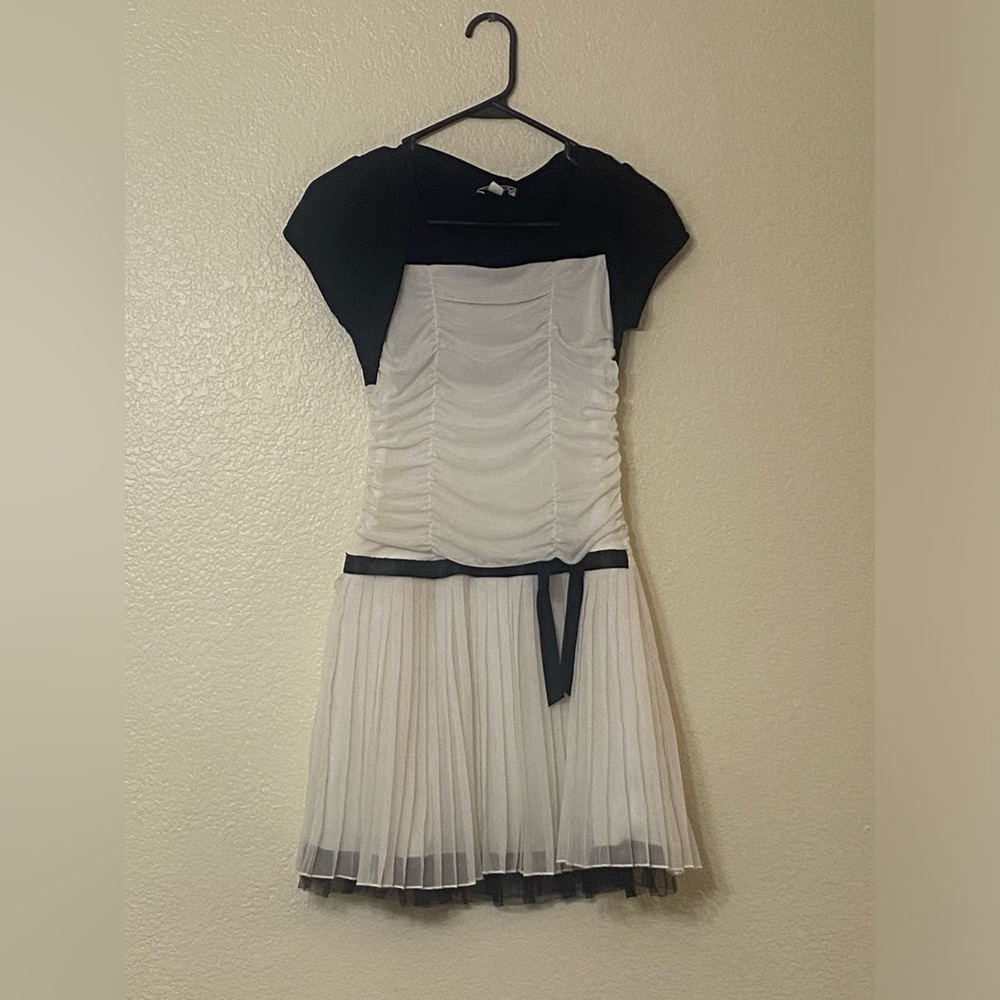 Girls Black and White Formal Dress